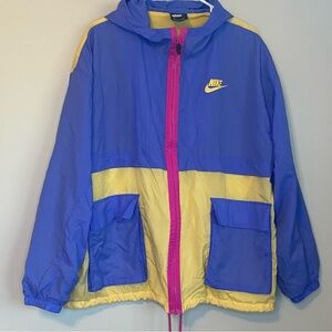 Nike Vibrant Blue/Purple and Yellow Windbreaker with Pink